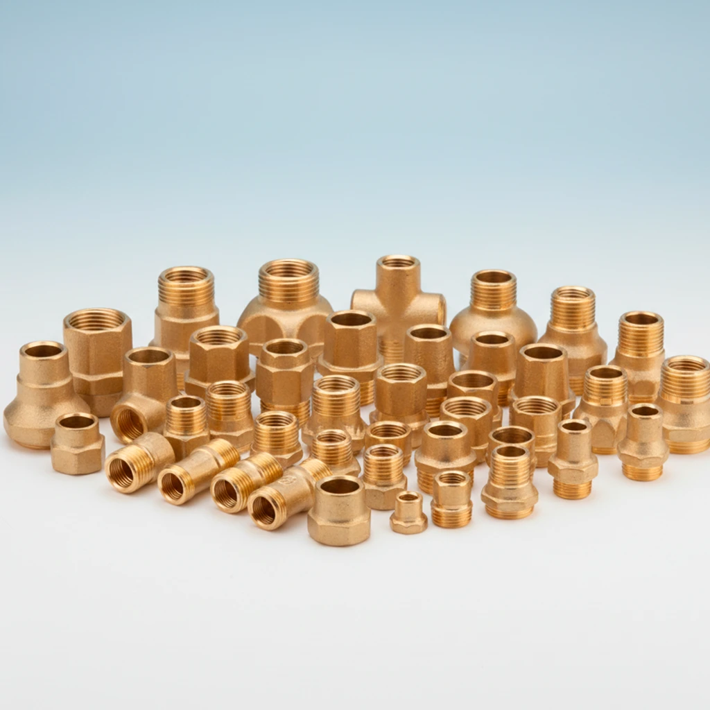 Accesorios de latón: codos, tes, machones, etc.