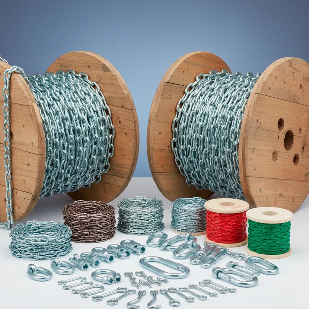 Cadenas en bobina y accesorios.