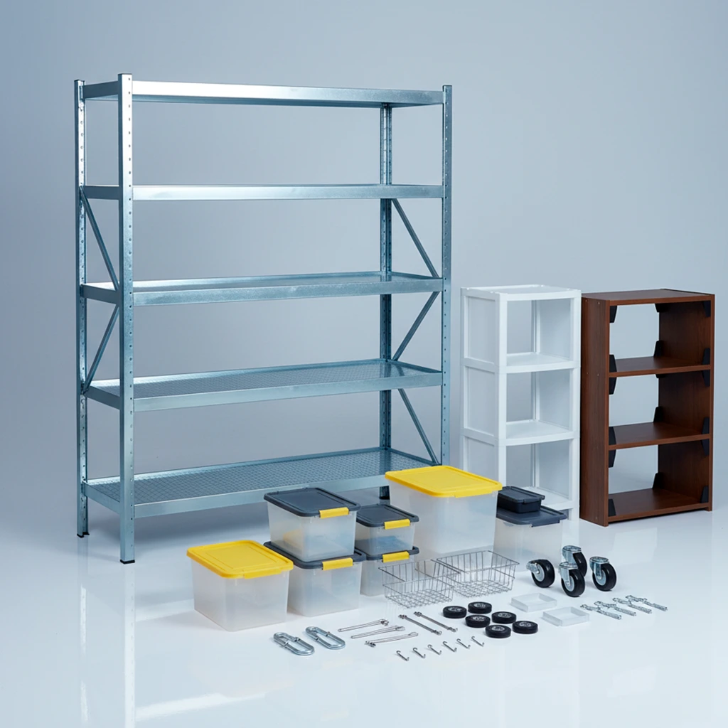 Estanterías y accesorios.