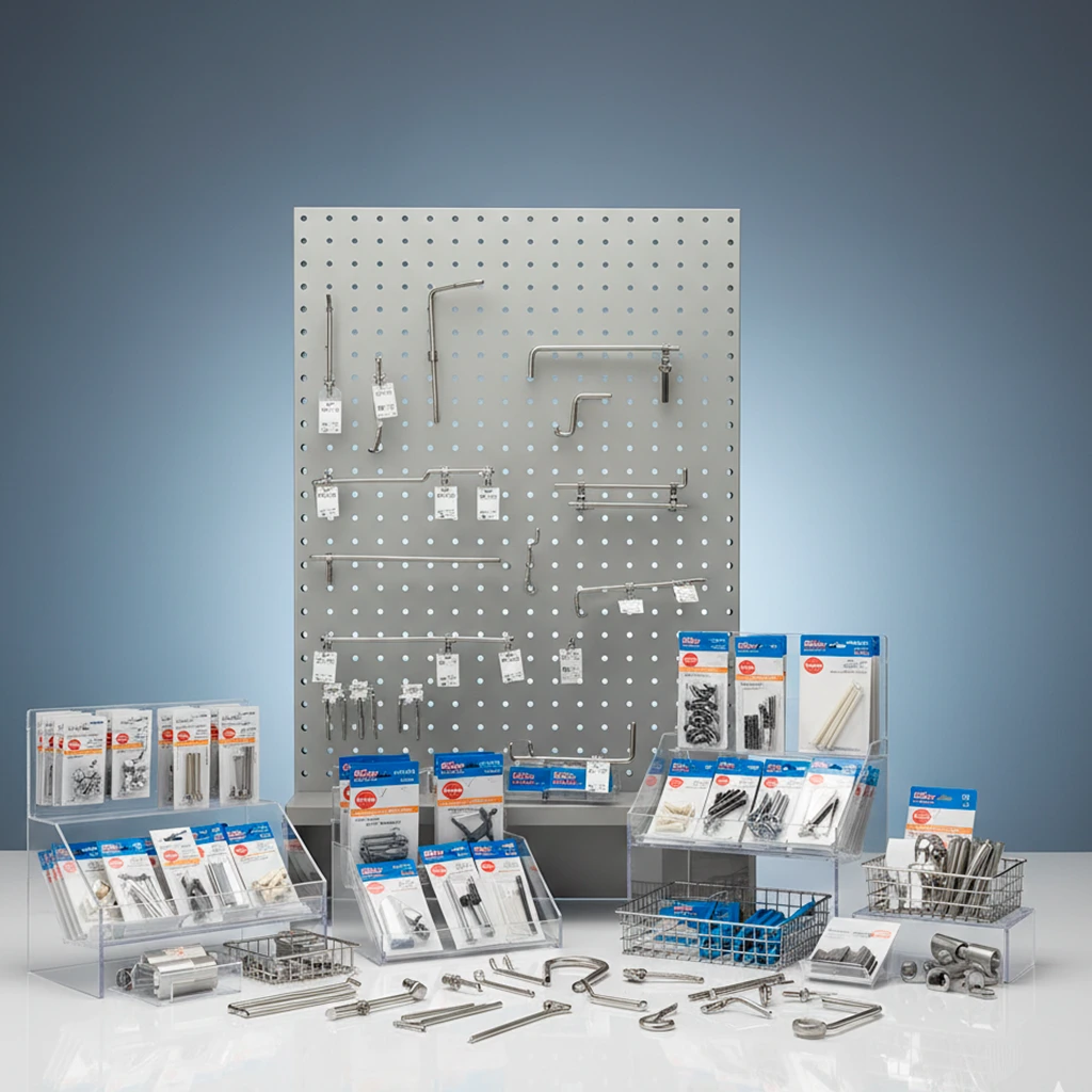 Expositores y ganchos.