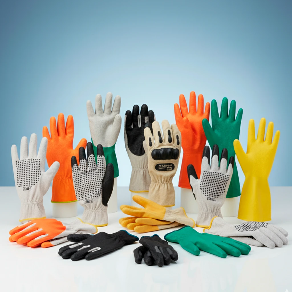 Guantes de protección y trabajo.