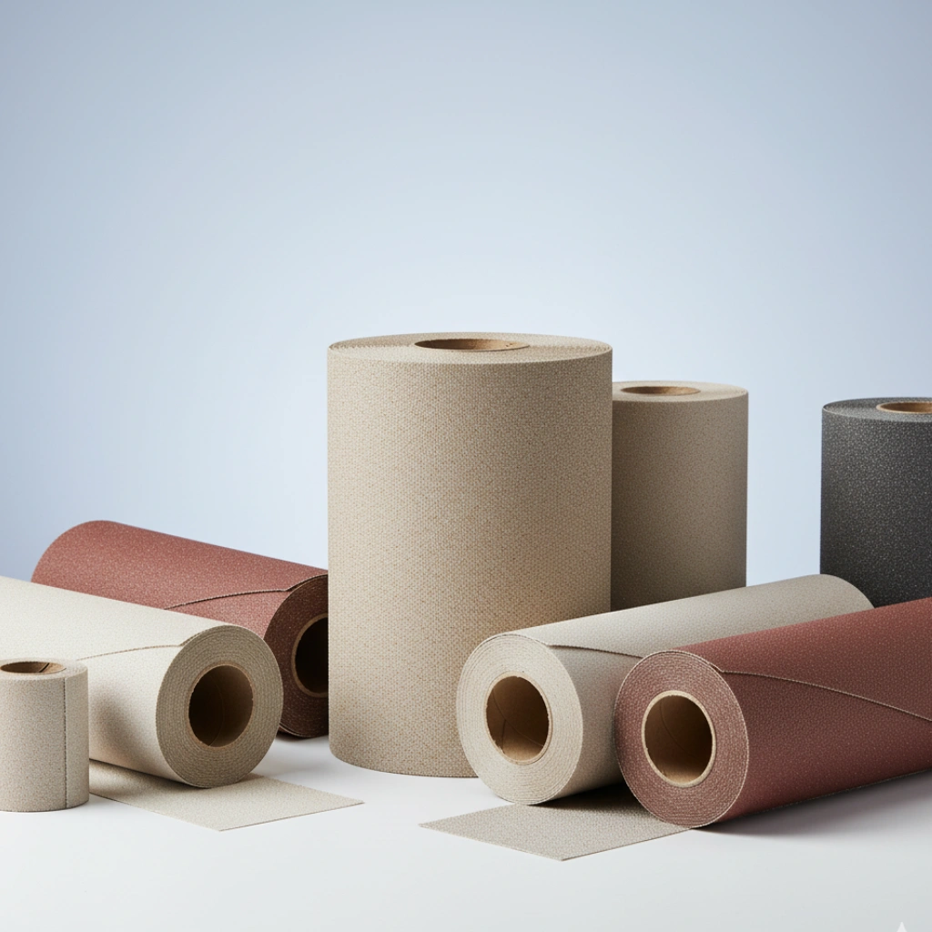 Lija en rollo de papel.