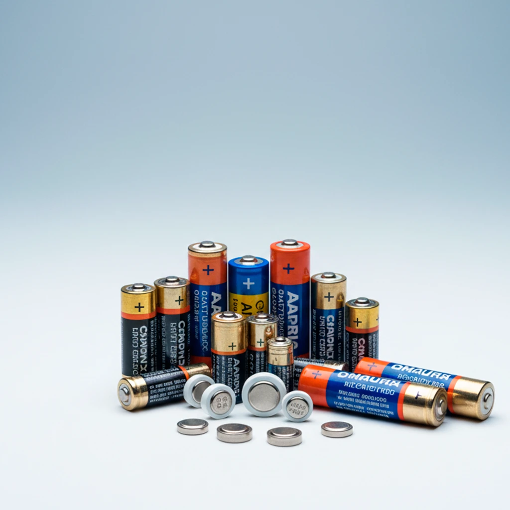 Pilas alcalinas y botón.