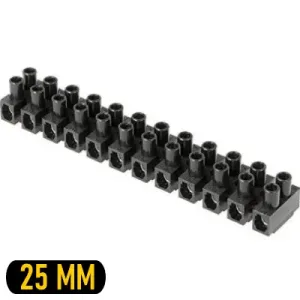 Regleta Conexión 25mm Negra | Ferretería